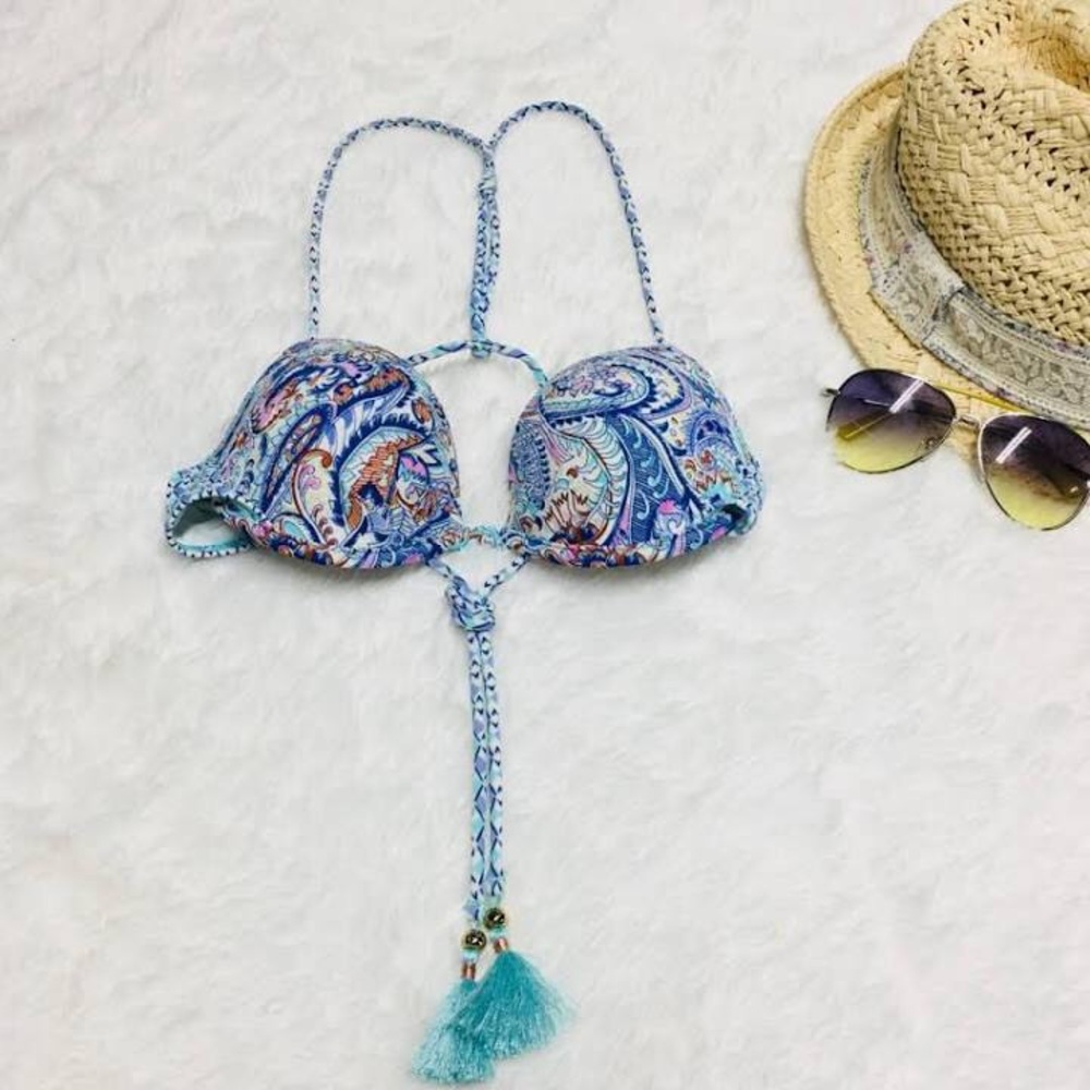 Fabulous Bikini Top in Blue Paisley